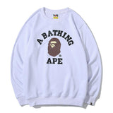 Bathing Ape Sweatshirts Autumn and Winter Men's Printed Cotton Terry round Neck Sweater T-shirt
