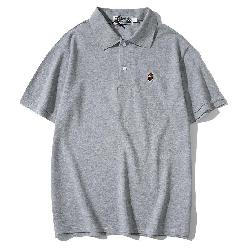 Bathing Ape T Shirt Solid Color Casual Embroidered Short-Sleeved Polo Shirt