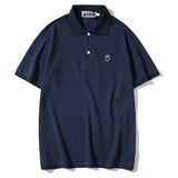 Bathing Ape T Shirt Solid Color Casual Embroidered Short-Sleeved Polo Shirt