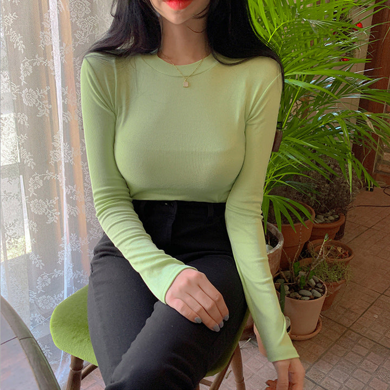 Women Long Sleeve Shirt T-shirt Spring and Autumn round Neck