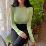 Women Long Sleeve Shirt T-shirt Spring and Autumn round Neck