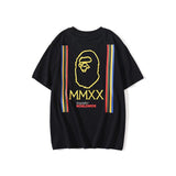 Bathing Ape T Shirt Summer Pure Cotton Color-Striped Printing T-shirt Short Sleeve