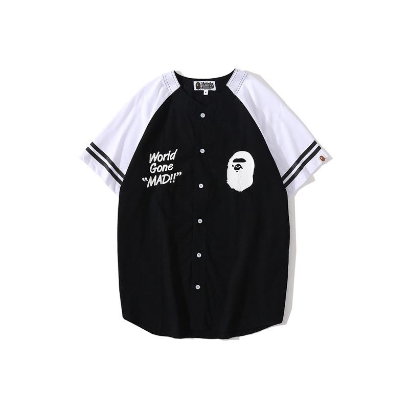 Bathing Ape T Shirt Baseball Uniform Shirt/T-shirt Cardigan Short Sleeve