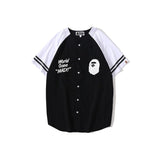 Bathing Ape T Shirt Baseball Uniform Shirt/T-shirt Cardigan Short Sleeve