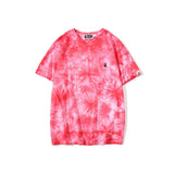 Bathing Ape T Shirt Summer Ape Head Casual Tie-Dye Top T-shirt with Short Sleeves