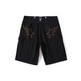 Bathing Ape Shorts Shark Head Embroidery Tiger Head Tooling Shorts Men's Casual Pants