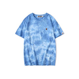 Bathing Ape T Shirt Summer Ape Head Casual Tie-Dye Top T-shirt with Short Sleeves