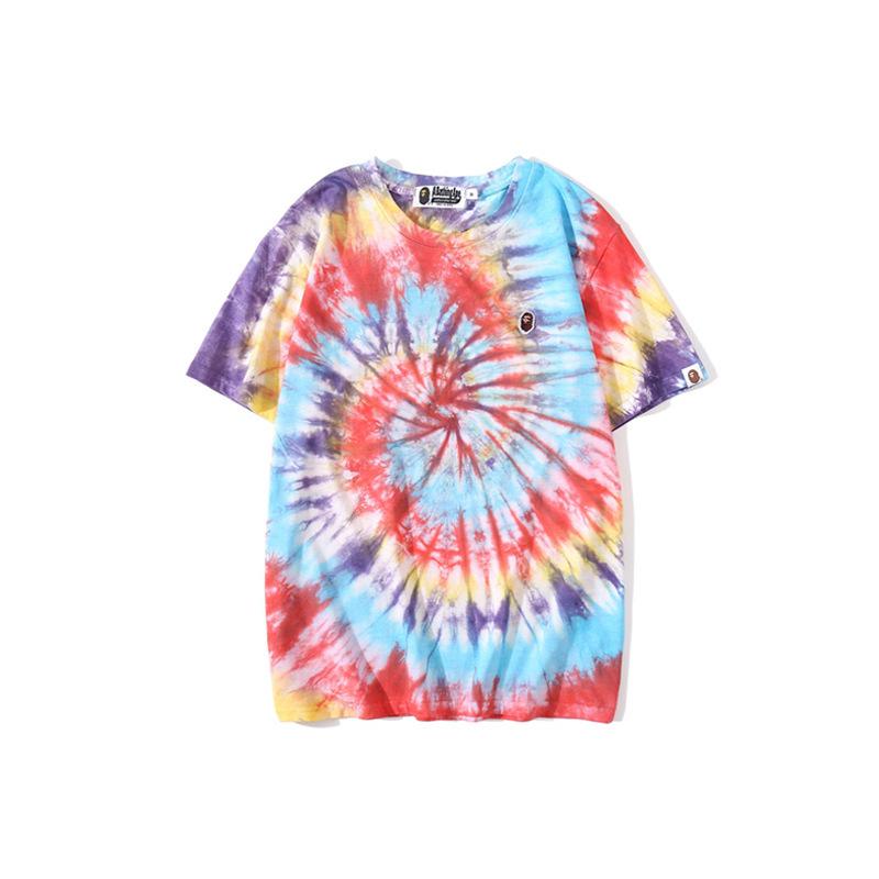 Bathing Ape T Shirt Ape Head Color Tie-Dye T-shirt Short Sleeve