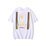 Bathing Ape T Shirt Summer Pure Cotton Color-Striped Printing T-shirt Short Sleeve
