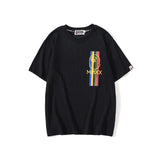 Bathing Ape T Shirt Summer Pure Cotton Color-Striped Printing T-shirt Short Sleeve
