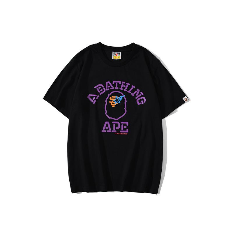 Bathing Ape T Shirt Purple Ape Head Neon XINGX Lightning T-shirt