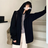 Men Hoodie Japanese Style Vintage Cardigan Sweater Men's Hooded Hong Kong Style Loose