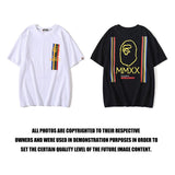 Bathing Ape T Shirt Summer Pure Cotton Color-Striped Printing T-shirt Short Sleeve