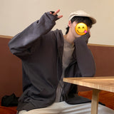 Men Hoodie Japanese Style Vintage Cardigan Sweater Men's Hooded Hong Kong Style Loose