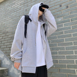 Men Hoodie Japanese Style Vintage Cardigan Sweater Men's Hooded Hong Kong Style Loose