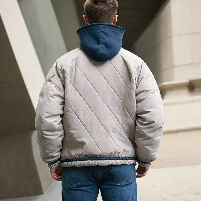 Men Jacket Two Pieces Hooded Cotton Jacket Men