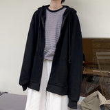 Men Hoodie Japanese Style Vintage Cardigan Sweater Men's Hooded Hong Kong Style Loose