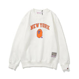 Bathing Ape Sweatshirts Lakers Crew Neck Sweater Velvet Padded Bottoming Shirt