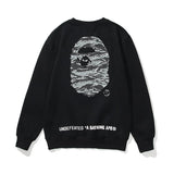Bathing Ape Sweatshirts Printed Men's and Women's Casual Fleece-Lined Crew Neck Sweater