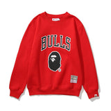 Bathing Ape Sweatshirts Lakers Crew Neck Sweater Velvet Padded Bottoming Shirt