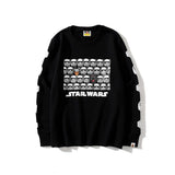 Bathing Ape Sweatshirts Ape Head and Star Wars White Warrior Loose Casual Couple Pullover Sweatshirt