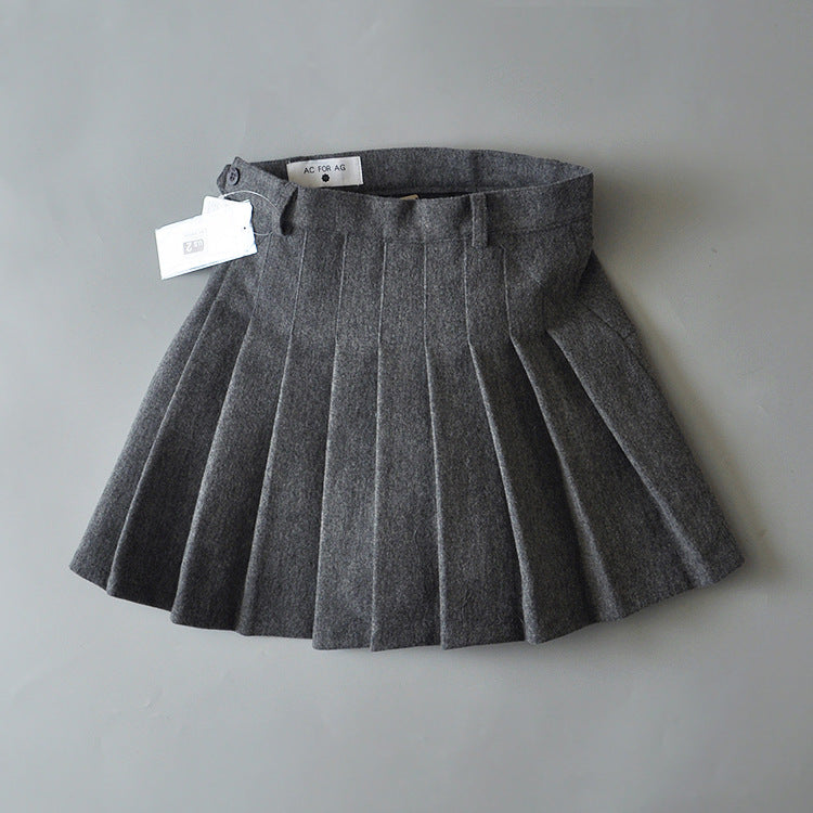 Women Skirt Woolen Skirt Female Autumn and Winter Skirt College Style