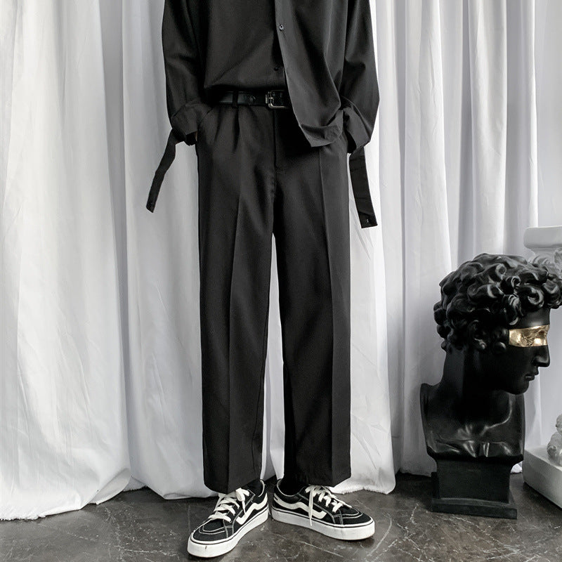 Men Sweatpants Men's Loose Straight Wide Leg Autumn and Winter Casual Pants