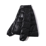 Bathing Ape Coat Leather Cotton-Padded Coat for Boys and Girls Winter