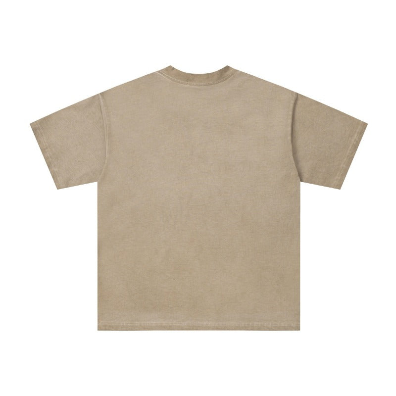 Washed and distressed printed valley vintage cotton t-shirt