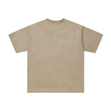 Washed and distressed printed valley vintage cotton t-shirt