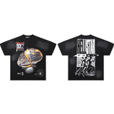 Hip-hop streetwear short sleeve tee - 100% cotton street print
