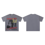Valley t-shirt men's short-sleeved street printing hot diamond washed cotton