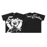 Mixed emotion men's t-shirt - short sleeve, hotfix rhinestone print, 100% cotton