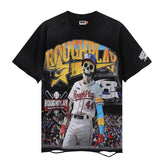 Rough play hot diamond washed printingpure cotton t-shirt g