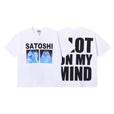 American satoshi direct-print letter graphic 100% cotton t-shirt