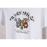 Bathing Ape Summer plus Size Loose Cartoon Anime Print Men's and Women's Short-Sleeved T-shirt