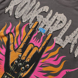 Rough play hotfix rhinestone cotton t-shirt - direct-to-garment streetwear hip-hop print