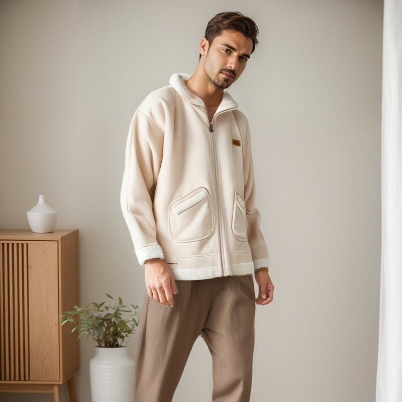 Men Jacket Retro Simple Baggy Coat