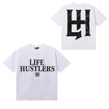 Life hustlers direct injection letterprintingpure cotton t-shirtg