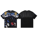 Vally men's short-sleeve t-shirt - washed, streetwear print, european & american style