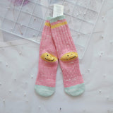 Kapital Sock Heel Smiley Socks Japanese Hiata Hehong Smiley RetroMid-Calf Socks Double Needle Thick Thread