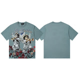 Mixed emotion cross-border t-shirt rhinestone printingg pure cottonprinting