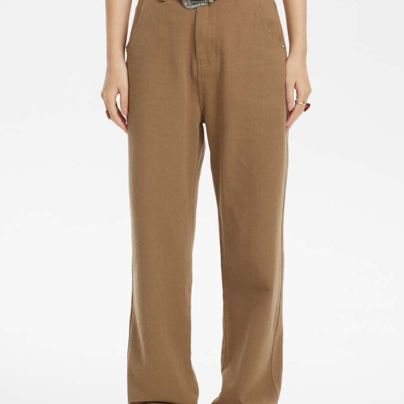 Unisex Pants Autumn Washed Button Casual Pants