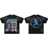 Hip-hop streetwear short sleeve tee - 100% cotton street print