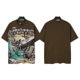 Men's youth t-shirt with rhinestone print, 100% cotton, american retro style