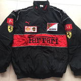 F1 Racing Suit F1 Racing Suit Preppy Style Retro Style Autumn and Winter Wear Coat Cotton-Padded Clothes Full Embroidery