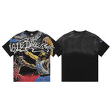 Vally men's short-sleeve t-shirt - washed, streetwear print, european & american style