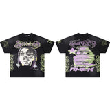 Hip-hop streetwear short sleeve tee - 100% cotton street print