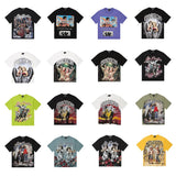 Mixed emotion cross-border t-shirt rhinestone printingg pure cottonprinting
