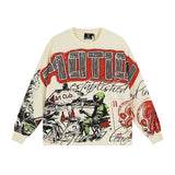Long-sleeve t-shirt for men - rhinestone print, 100% cotton, hip-hop streetwear